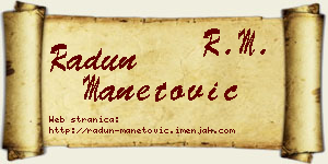 Radun Manetović vizit kartica